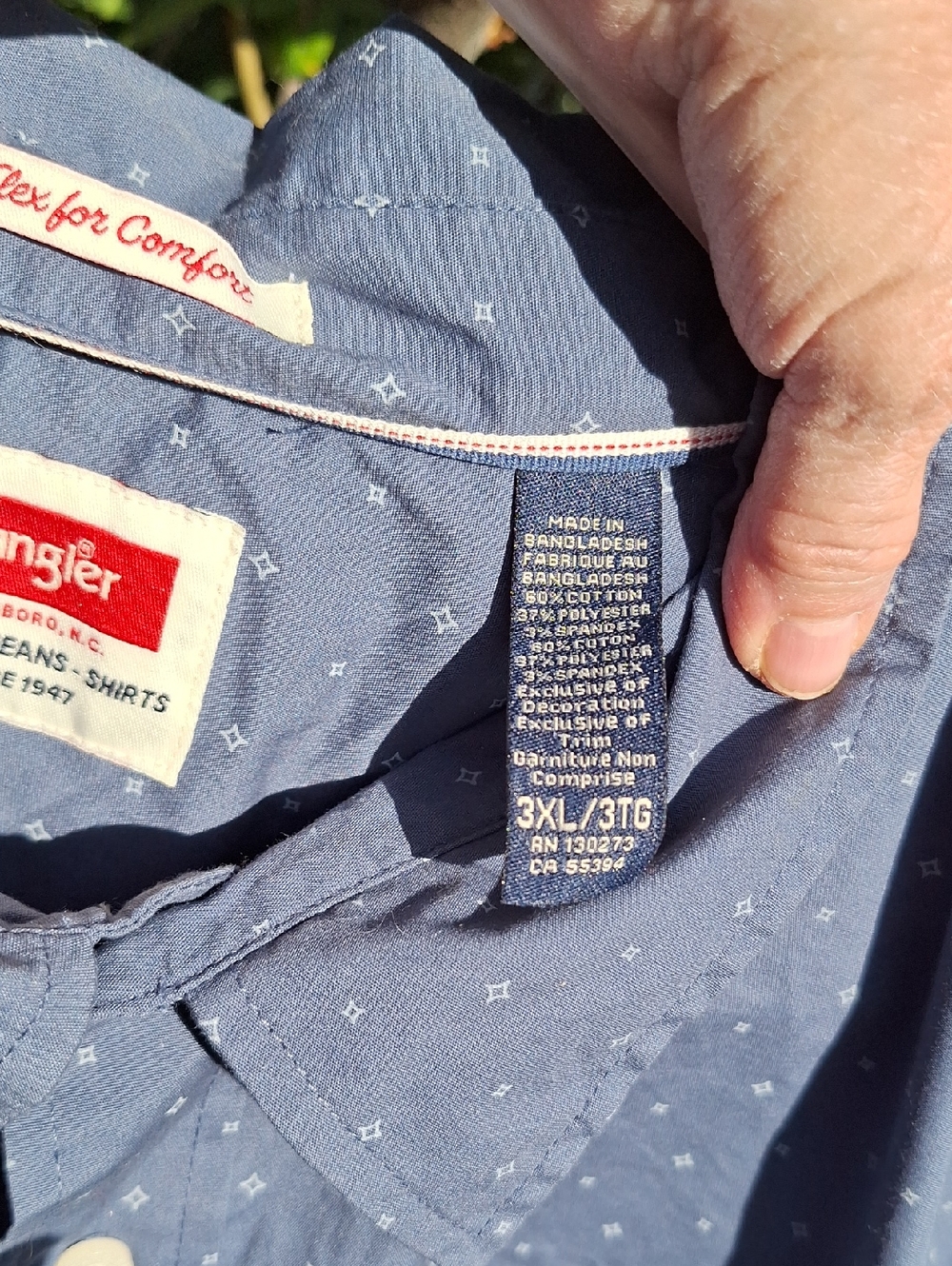 3XL-Blue Long-Sleeve Button Down Shirt-2 Pockets-Small Diamond Print-NWT - Picture 4 of 7